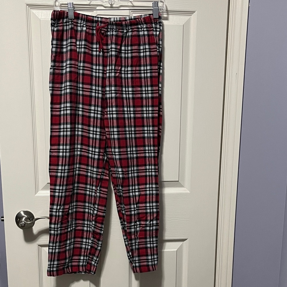 Women's 100% Cotton Flannel Pajama Pants Red Plaid Comfy Loungewear